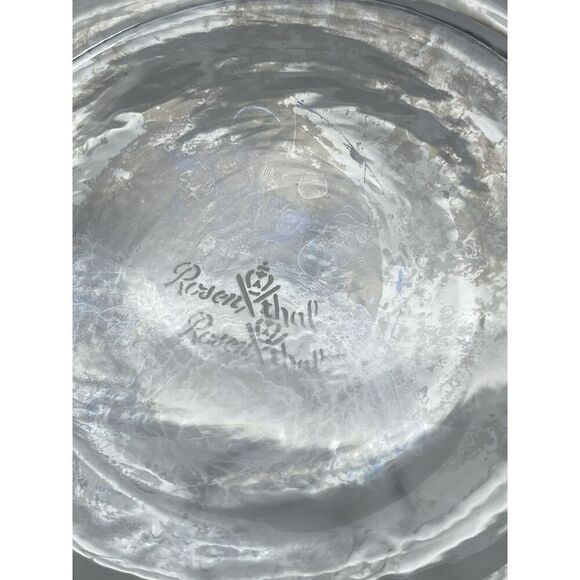 ROSENTHAL Germany Clear Crystal Signed 9" Pinch Lip Pitcher Handle Heavy Bottom - Picture 4 of 6